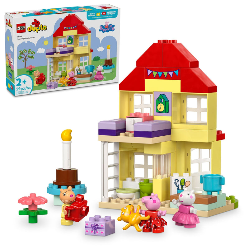 DUPLO Peppa Pig Birthday House Preschool Building Toy Set, 59-pc A0O2