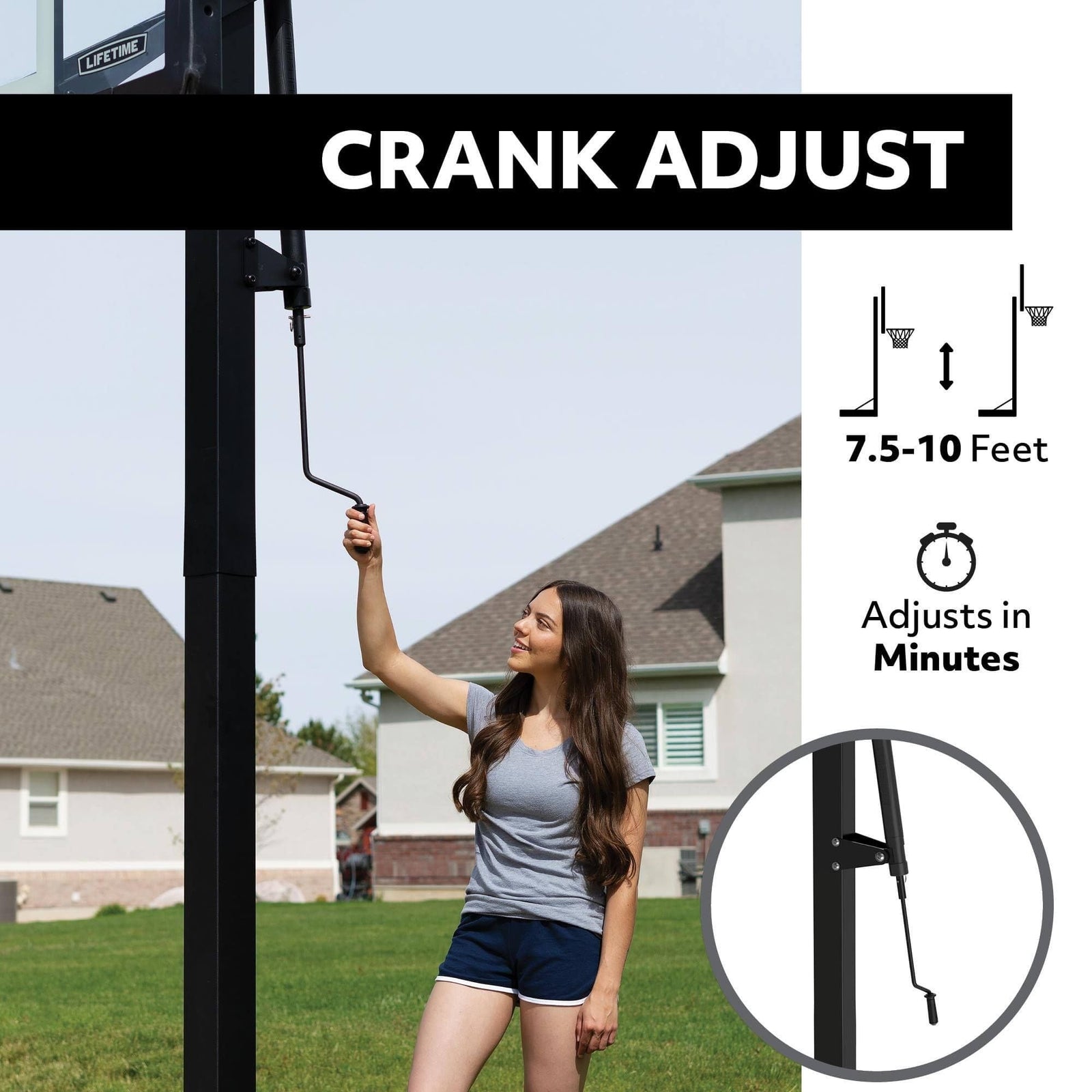 In-Ground Crank Adjust Bolt Down Outdoor Basketball Hoop, 50-in I5D5 - product image 4
