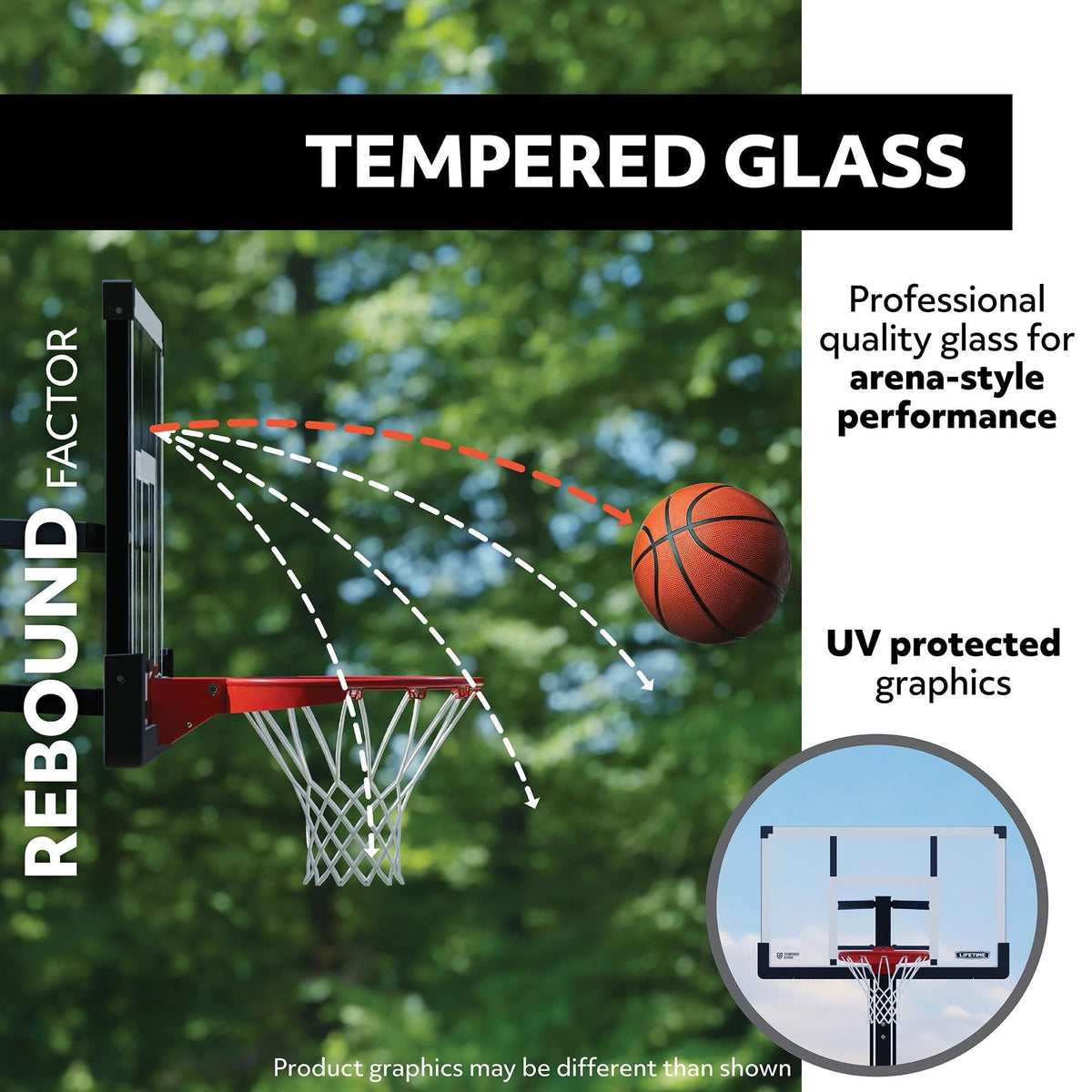 Mommoth Bolt Down Basketball Hoop with 72-in Tempered Glass H5V8 - product image 4