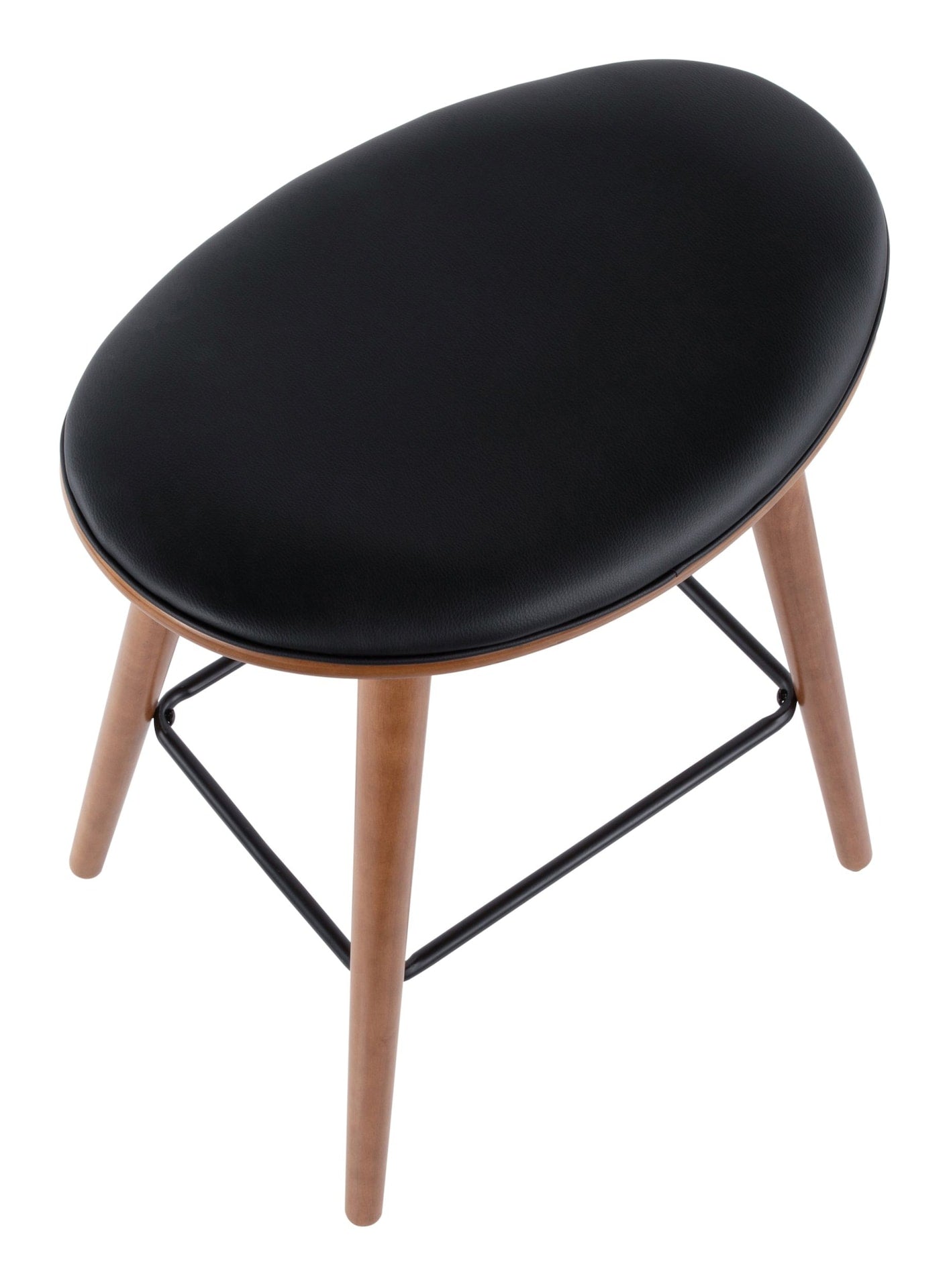 Saddle Wood & PU Leather Seat Counter/Bar Stools (2-Piece Set), Walnut/Black D2T5 - product image 5