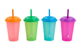 Plastic Colour Changing Cups with Straws & Lids, 12-oz, 4-pk, Assorted Colours F9O3 - product image 1