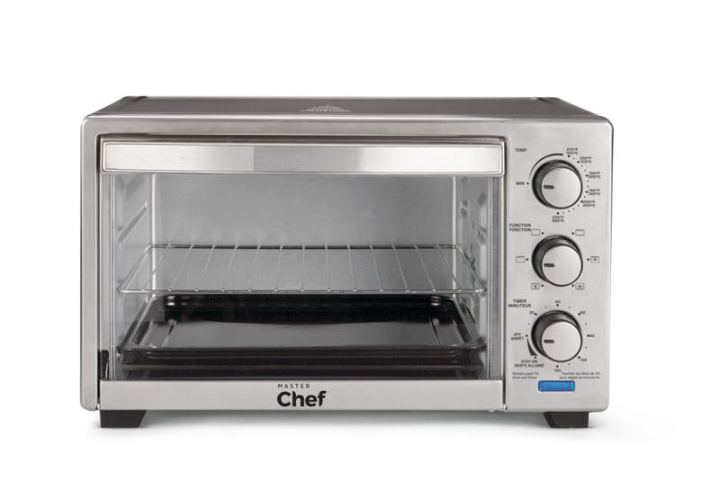 Convection Toaster Oven with 4 Functions, Stainless Steel, Black, 6-Slices V2X6