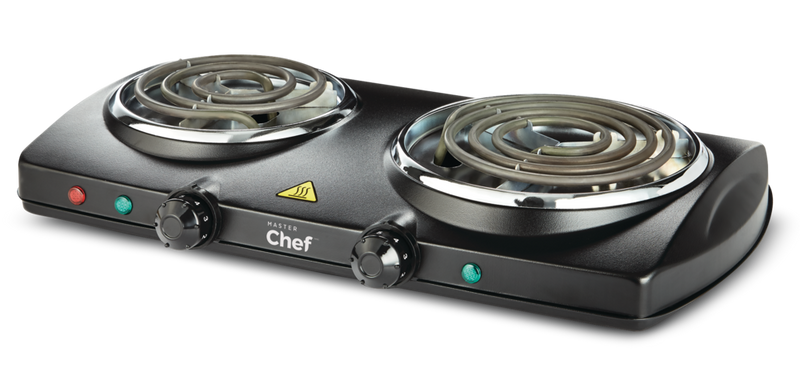 Double Burner Hot Plate, Black, 1500W V7Y4