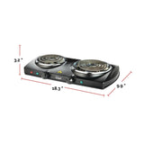 Double Burner Hot Plate, Black, 1500W V7Y4 - product image 5