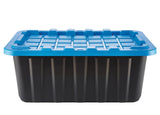 Heavy Duty Stackable Storage Box with Lid, 70-L, Black/Blue V4Q6 - product image 1