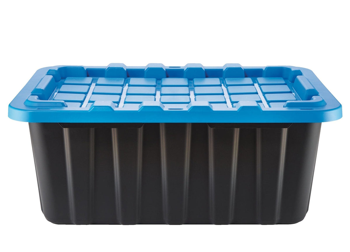 Heavy Duty Stackable Storage Box with Lid, 70-L, Black/Blue M9B4 - product image 1