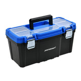 Portable Plastic Tool Box with Removable Tray & Tray Top, Blue, 16-in Z8W9 - product image 1