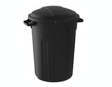 Resin Circular Outdoor Garbage Can with Lid, Black, 121-L V4M2 - product image 1