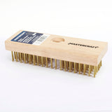 Wood & Brass Wire Block Brush Cleans/Removes Paint, Rust & Dirt From Metal T0F5 - product image 1