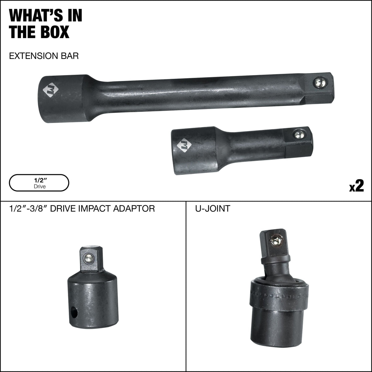 1/2-in Impact Accessory Kit, 4-pc A4R7 - product image 2