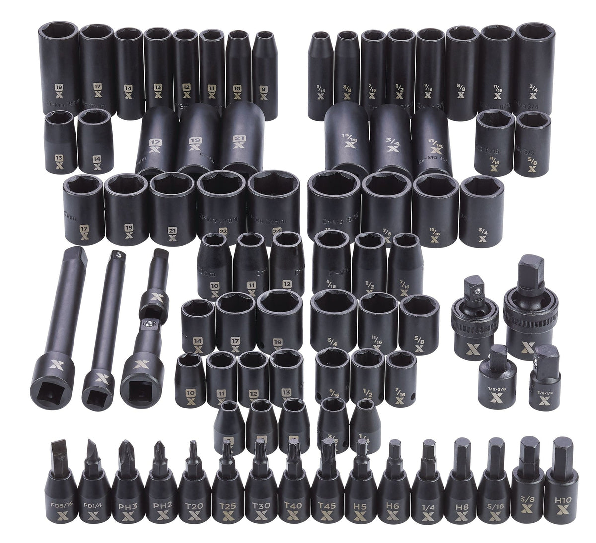 3/8-in & 1/2-in Drive Professional Grade Impact Socket Set, 83-pc, CRMO Y0S0 - product image 8