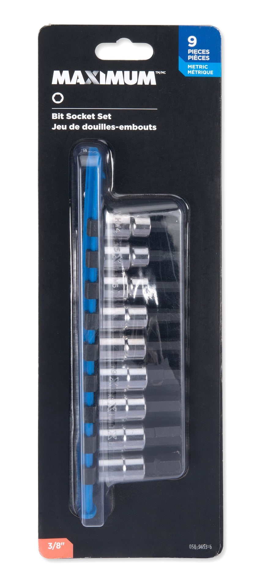 3/8-in Drive Hex Bit Socket Set, Chrome-Plated, 9-pc, Metric M3X0 - product image 1