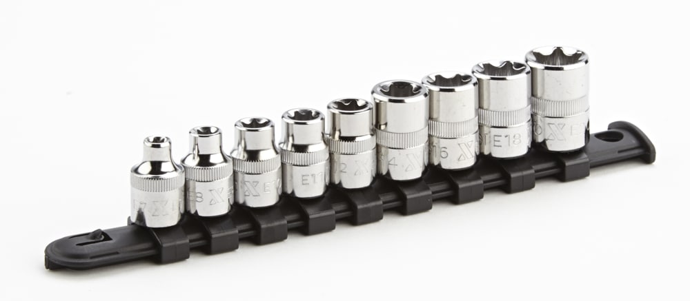E-Torx Bit Socket Set, Chrome-Plated, 9-pc H6E7 - product image 2