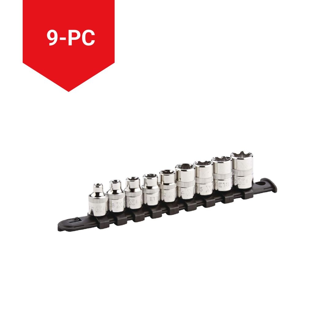 E-Torx Bit Socket Set, Chrome-Plated, 9-pc Y1V9 - product image 4