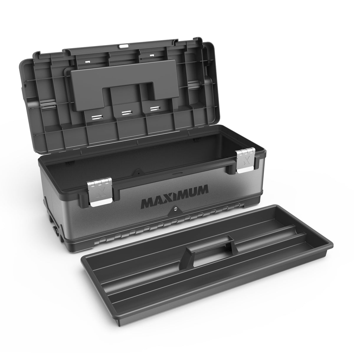Heavy-Duty Metal & Plastic Tool Box with Removable Tray, 23-in Z1Q5 - product image 2