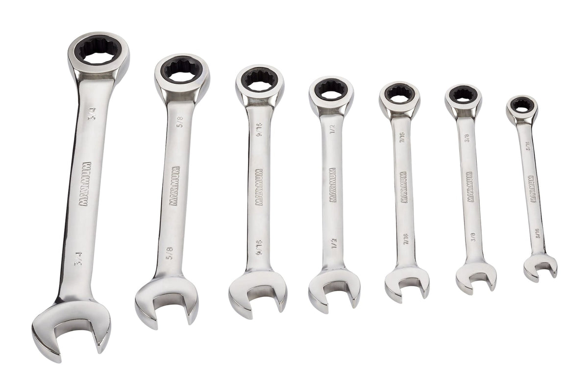 Ratcheting Wrench Set, SAE, Nickel-Chrome Plating, 7-pc N1F6 - product image 1