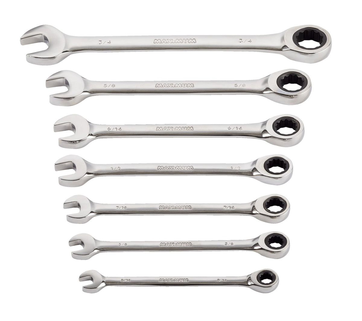 Ratcheting Wrench Set, SAE, Nickel-Chrome Plating, 7-pc N1F6 - product image 4