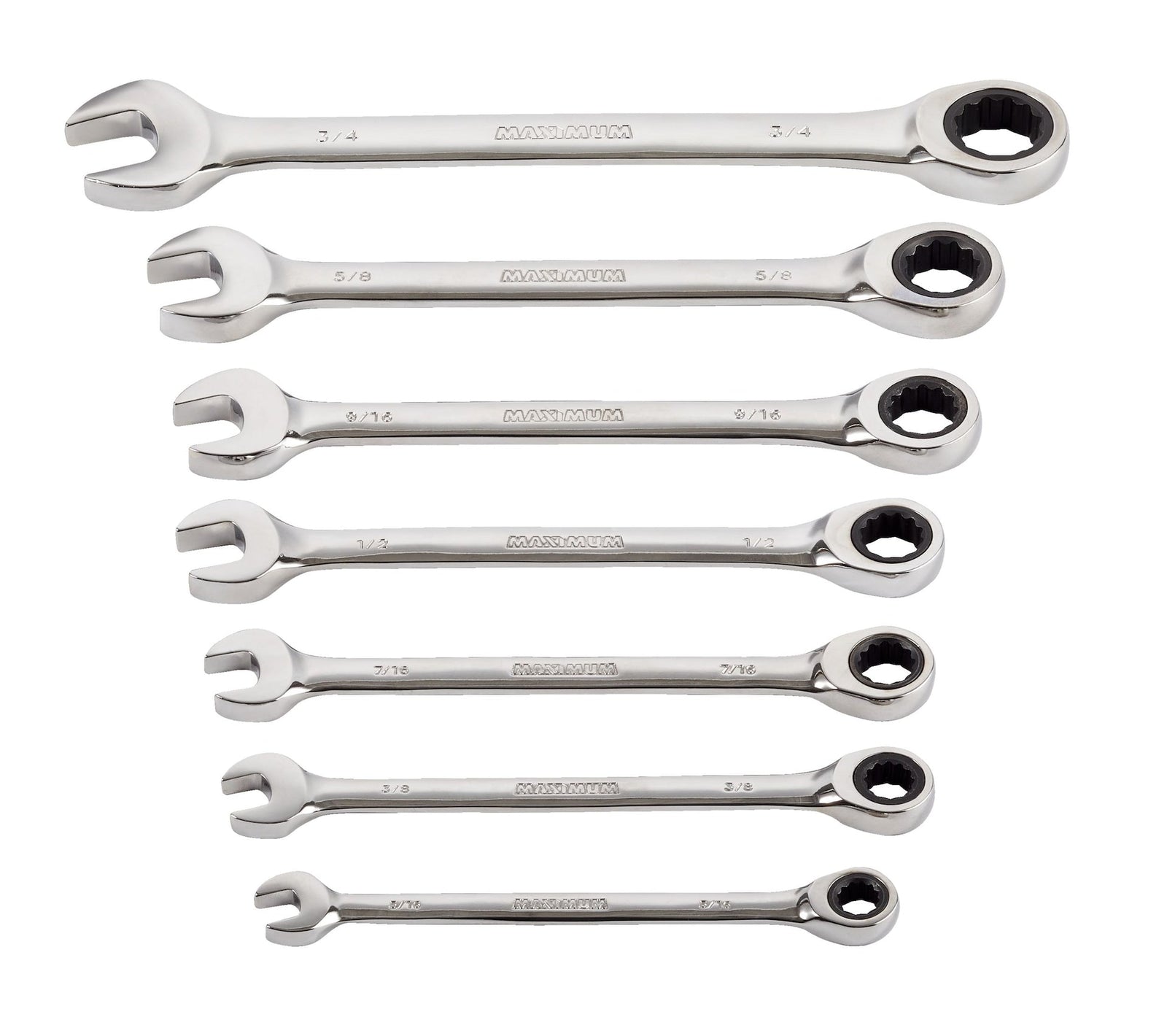 Ratcheting Wrench Set, SAE, Nickel-Chrome Plating, 7-pc N5J9 - product image 4