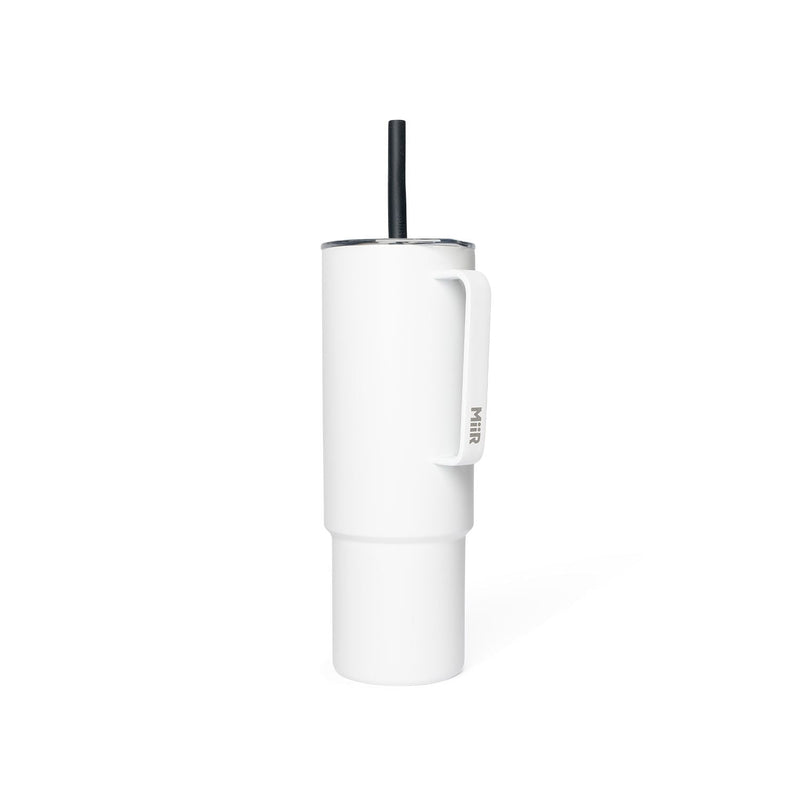 Stainless Steel Insulated All Day Straw Cup with Handle, White, 32-oz L8U9
