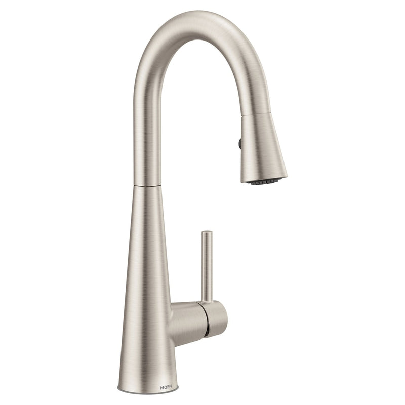 Sleek Single Handle High Arc Pull Down Spot-Resist Kitchen Faucet, Stainless Steel H6X3
