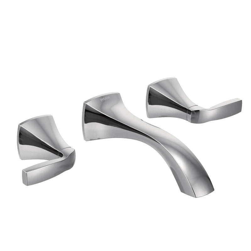 Voss Two-Handle Wall Mount Bathroom Faucet Trim Kit (Valve Required), Chrome V0K0