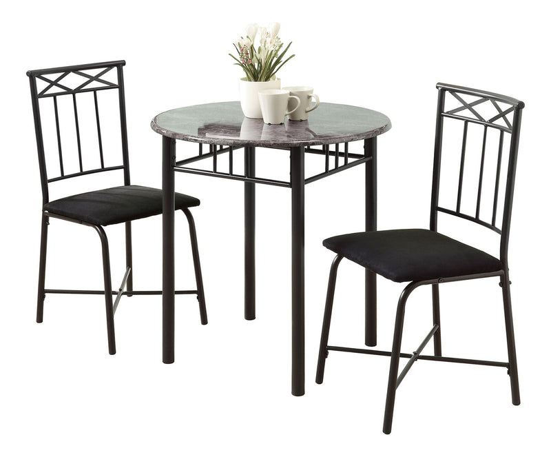 Transitional Dining Set, Grey, 3-pcs G1N7