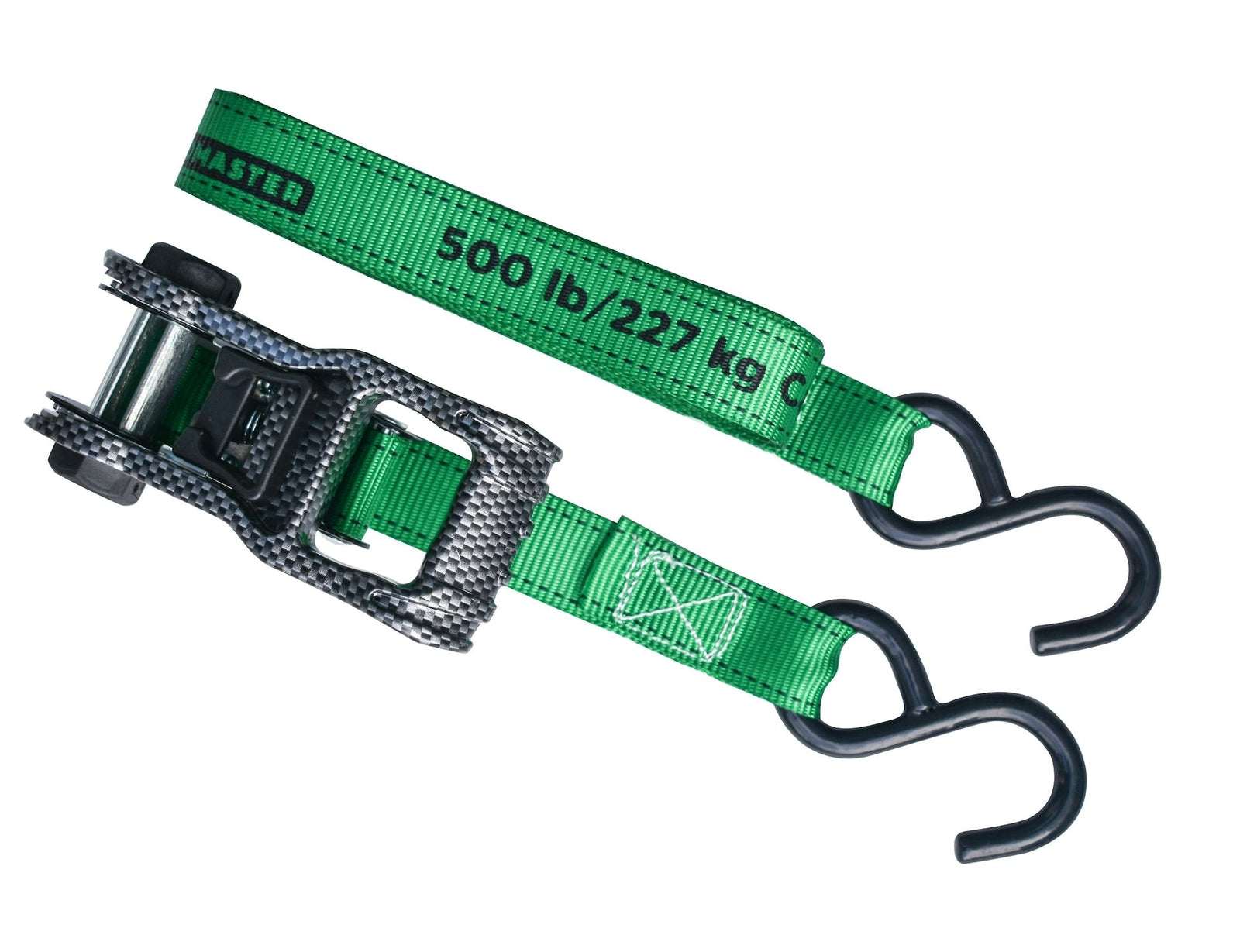 1,500-lb Carbon Ratchet Tie Downs, Weatherproof, 1-in x 14-ft, 4-pk, Green S2W1 - product image 5