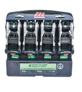 1,500-lb Ratchet Tie Down, with Padded D-Handle, 1-in x 14-ft, 4-pk, Green U9U5 - product image 3
