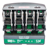 1,500-lb Ratchet Tie Down, with Padded D-Handle, 1-in x 14-ft, 4-pk, Green U9U5 - product image 4