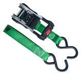 1,500-lb Ratchet Tie Down, with Padded D-Handle, 1-in x 14-ft, 4-pk, Green U9U5 - product image 7