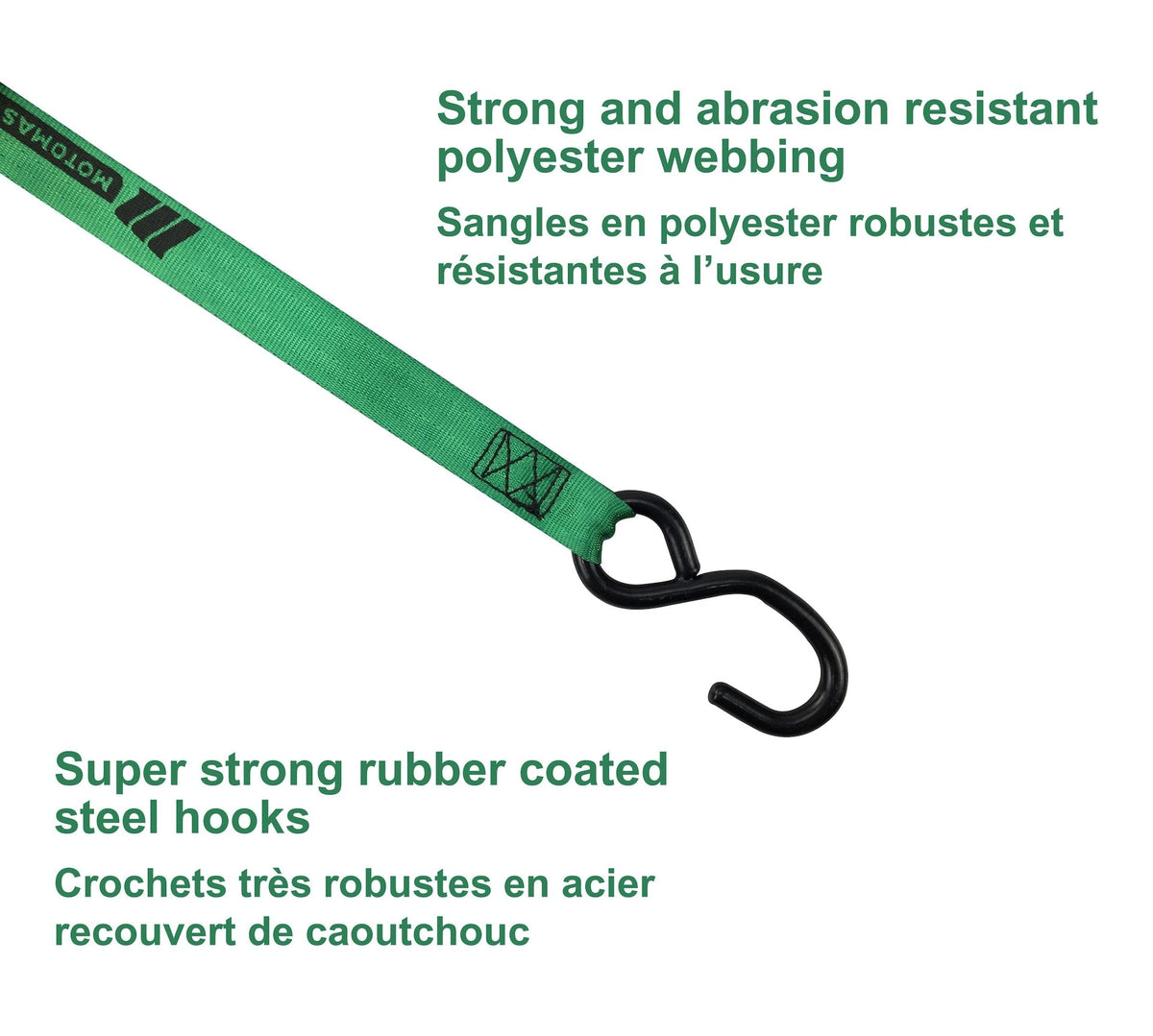 1,500-lb Rocker Ratchet Tie Down, 1-in x 15-ft, 2-pk Z7L9 - product image 3