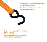 3,000-lb Padded Handle Ratchet Tie Down Straps, 1.25-in x 10-ft, 2-pk H9I9 - product image 4