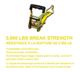 5,000-lb Commercial Ratchet Tie Down Strap with Double-J Hook, 2-in x 25-ft J7C1 - product image 3
