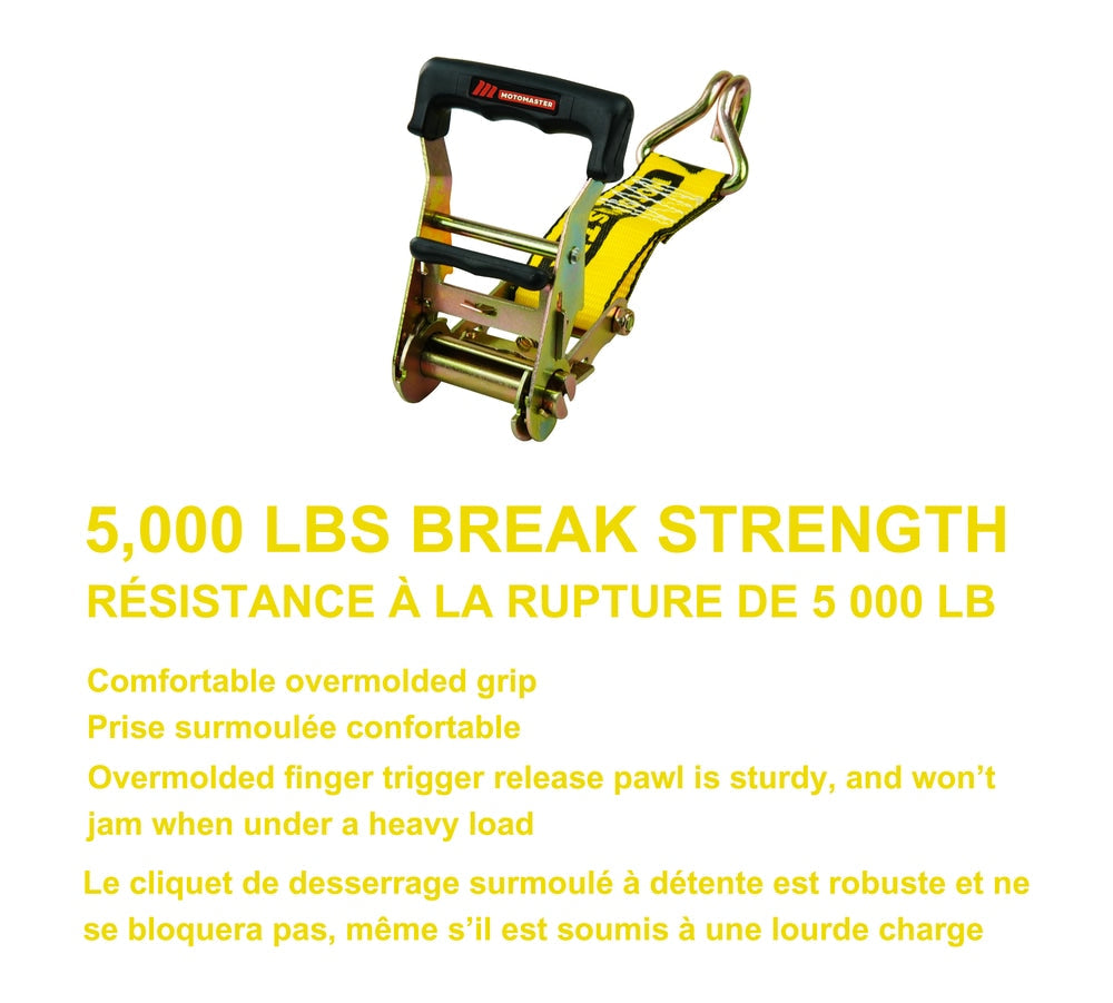 5,000-lb Commercial Ratchet Tie Down Strap with Double-J Hook, 2-in x 25-ft J7C1 - product image 3
