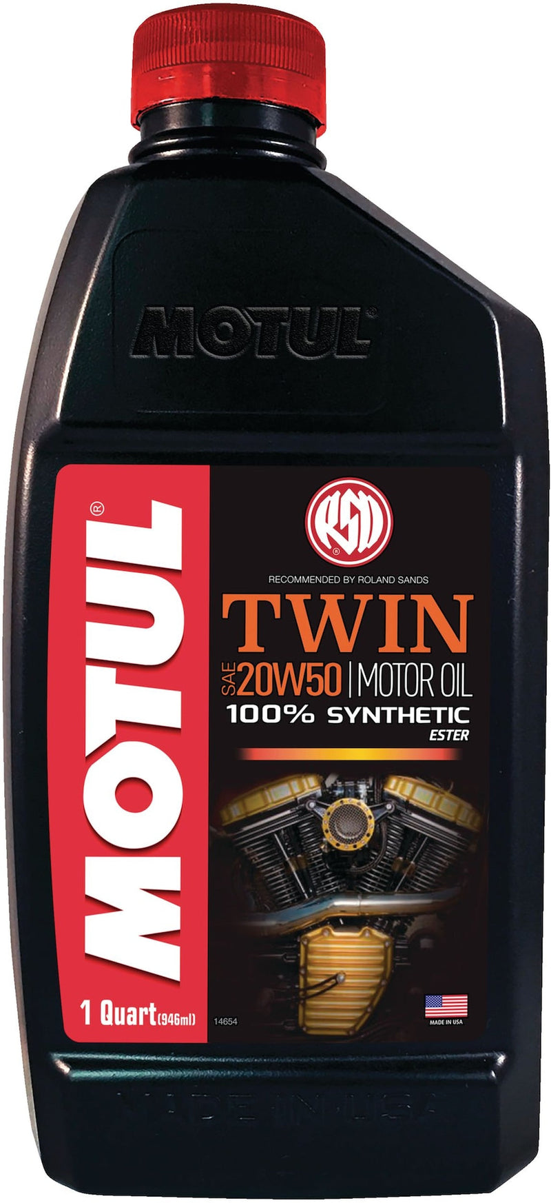 Twin Synthetic Motorcycle Motor Oil 20W50, 946-mL B9J7