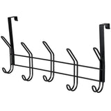 19" Over The Door Double Metal 5 Hook, Black I9D6 - product image 1