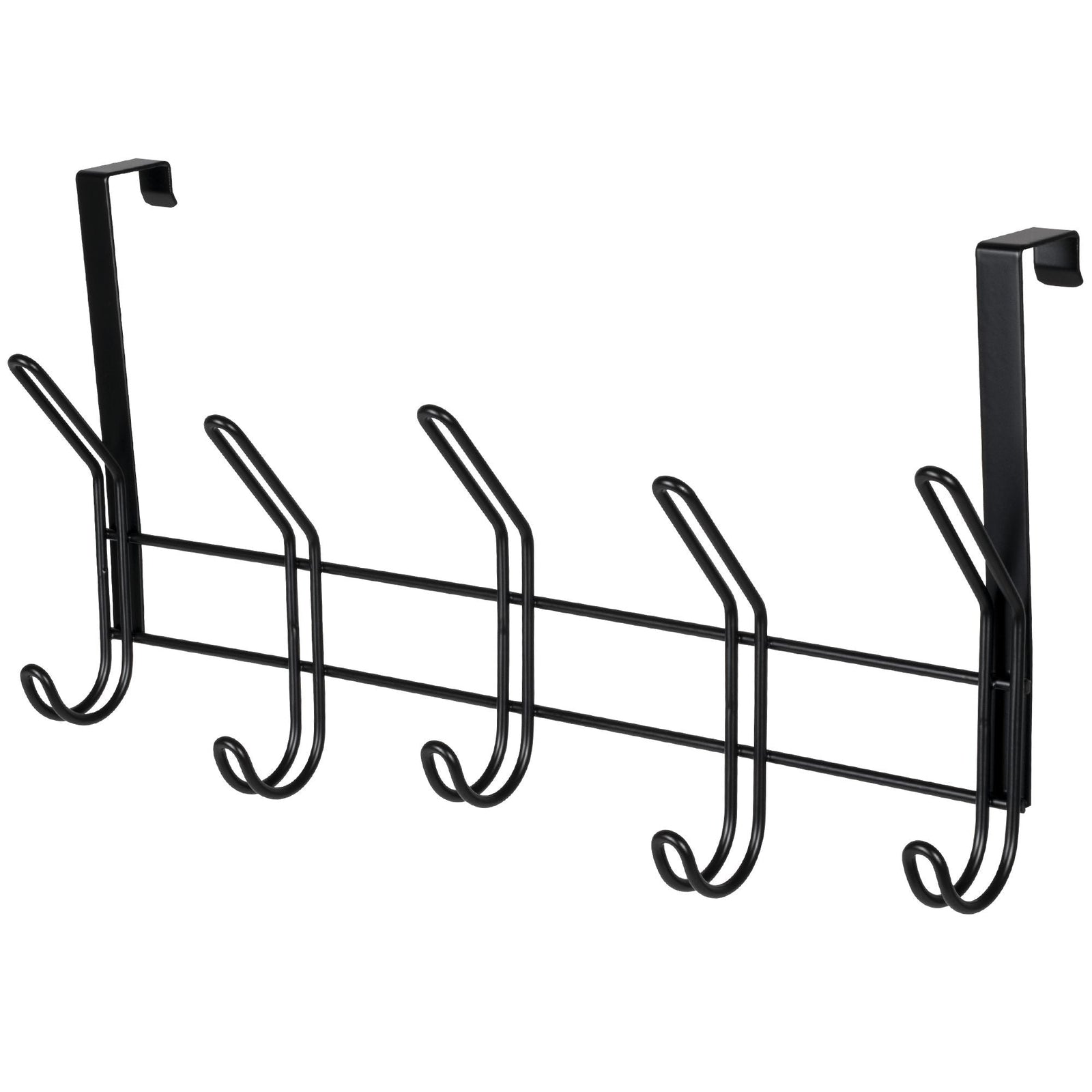 19" Over The Door Double Metal 5 Hook, Black I9D6 - product image 1