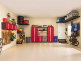 Bold 3.0 Series All-in-One Lockable Steel Garage Cabinetry Set with Bamboo Top, Black/Red, 48-in x 18-in x 76.75-in, 5-pc F5Q5 - product image 3
