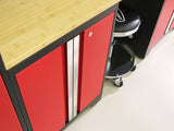 Bold 3.0 Series All-in-One Lockable Steel Garage Cabinetry Set with Bamboo Top, Black/Red, 48-in x 18-in x 76.75-in, 5-pc F5Q5 - product image 4