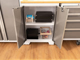 Bold 3.0 Series All-in-One Lockable Steel Garage Cabinetry Set with Stainless Steel Top, White/Platinum, 48-in x 18-in x 76.75-in, 5-pc W7G2 - product image 3