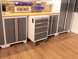 Bold 3.0 Series All-in-One Lockable Steel Garage Cabinetry Set with Stainless Steel Top, White/Platinum, 48-in x 18-in x 76.75-in, 5-pc W7G2 - product image 4