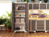 Bold 3.0 Series All-in-One Lockable Steel Garage Cabinetry Set with Stainless Steel Top, White/Platinum, 48-in x 18-in x 76.75-in, 5-pc W7G2 - product image 5