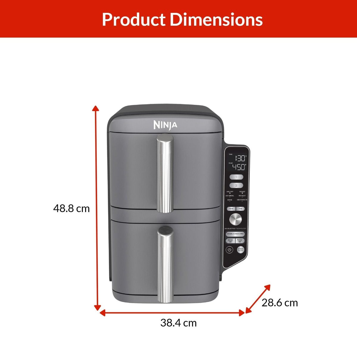 DoubleStack XL Multi-Rack Air Fryer with 2 Baskets & 6 Functions, 10-qt I0T0 - product image 3