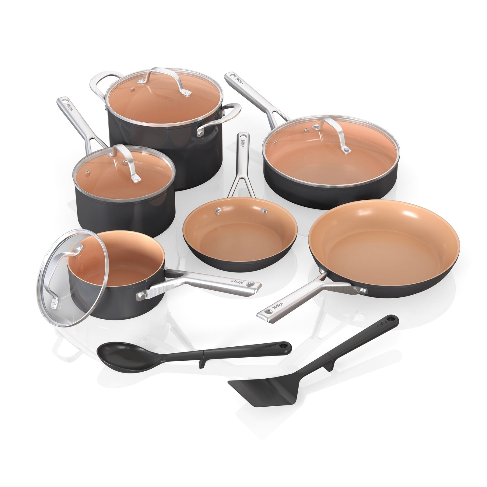Extended Life Essential Ceramic Cookware Set, 12-pc, Dark Grey T9V0 - product image 3