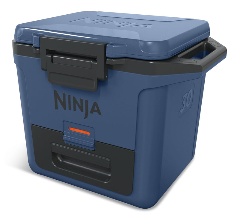 FrostVault 30-Quart Portable Hard Cooler with DryChill Drawer, 28-L, Blue A4I6