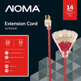 14/3 Outdoor Extension Cord with 3 Grounded Outlets & Lighted End, Red B8K7 - product image 1