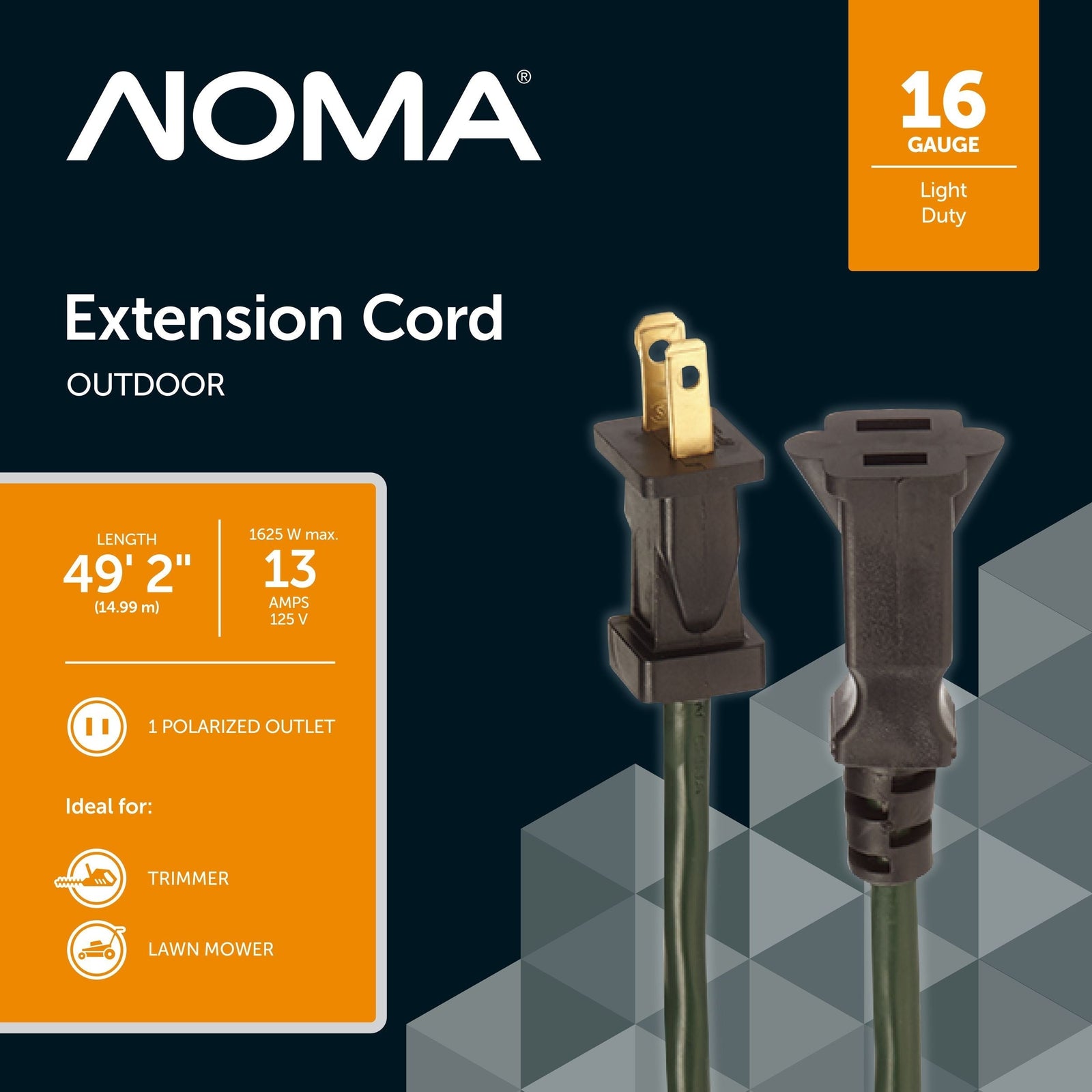 16/2 Outdoor Extension Cord, Flexible, 1 Outlet, Green R8L8 - product image 1