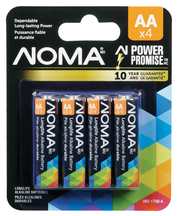 4-pk AA Alkaline Batteries, Long Lasting, All Purpose K2N8