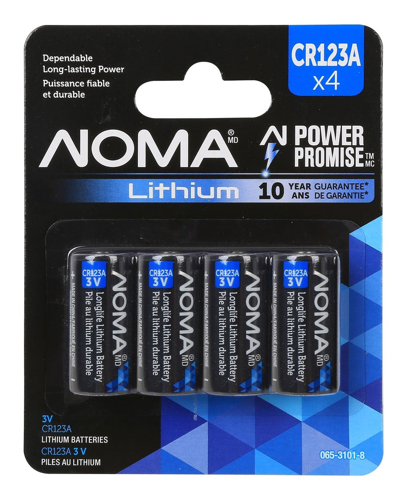 4-pk CR123 3V / 3 Volt Lithium Photo Batteries, Long Lasting W4H2