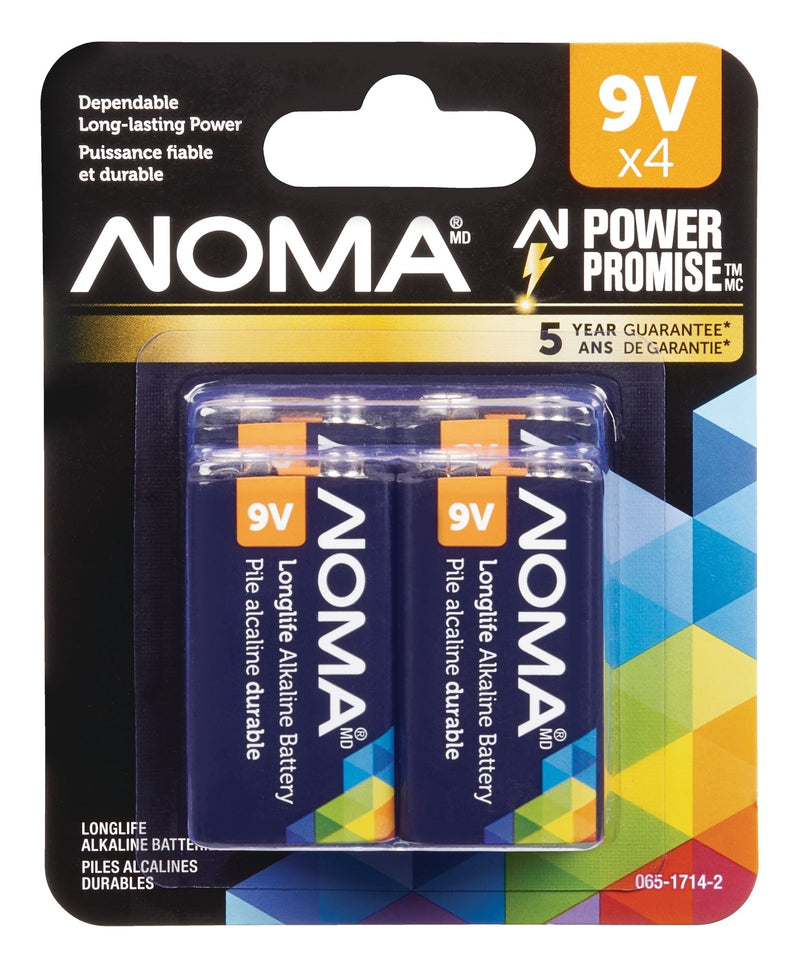 9V/9 Volt Alkaline Batteries, All Purpose, Long Lasting, 4-pk D0B6
